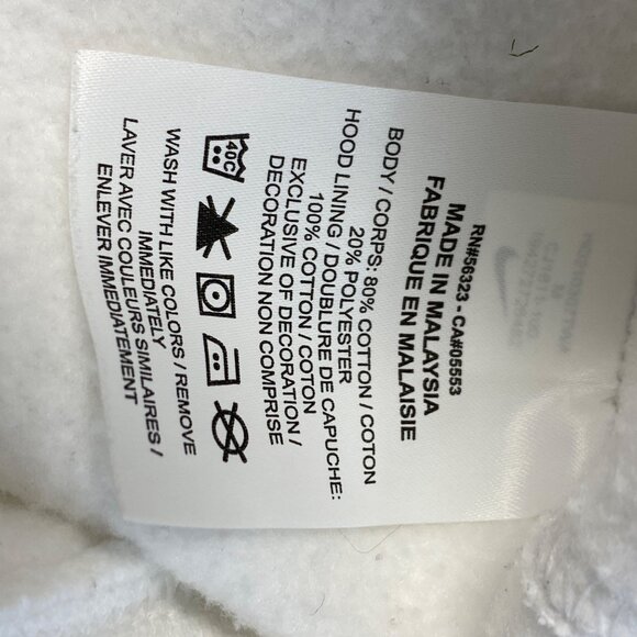 Nike Volleyball Hoodie White Just Do It Swoosh Logo Medium High School Sports - Picture 8 of 10